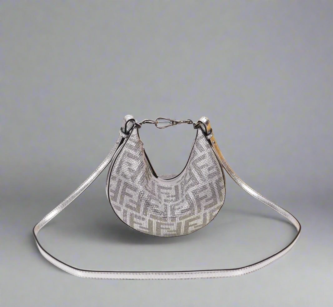 Fendi Roma Crystal Women’s Leather Shoulder Bag – Luxury & Glamour