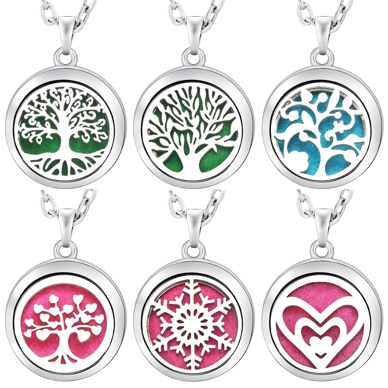 Tree of Life Aromatherapy Necklace | Stainless Steel Essential Oil Pendant