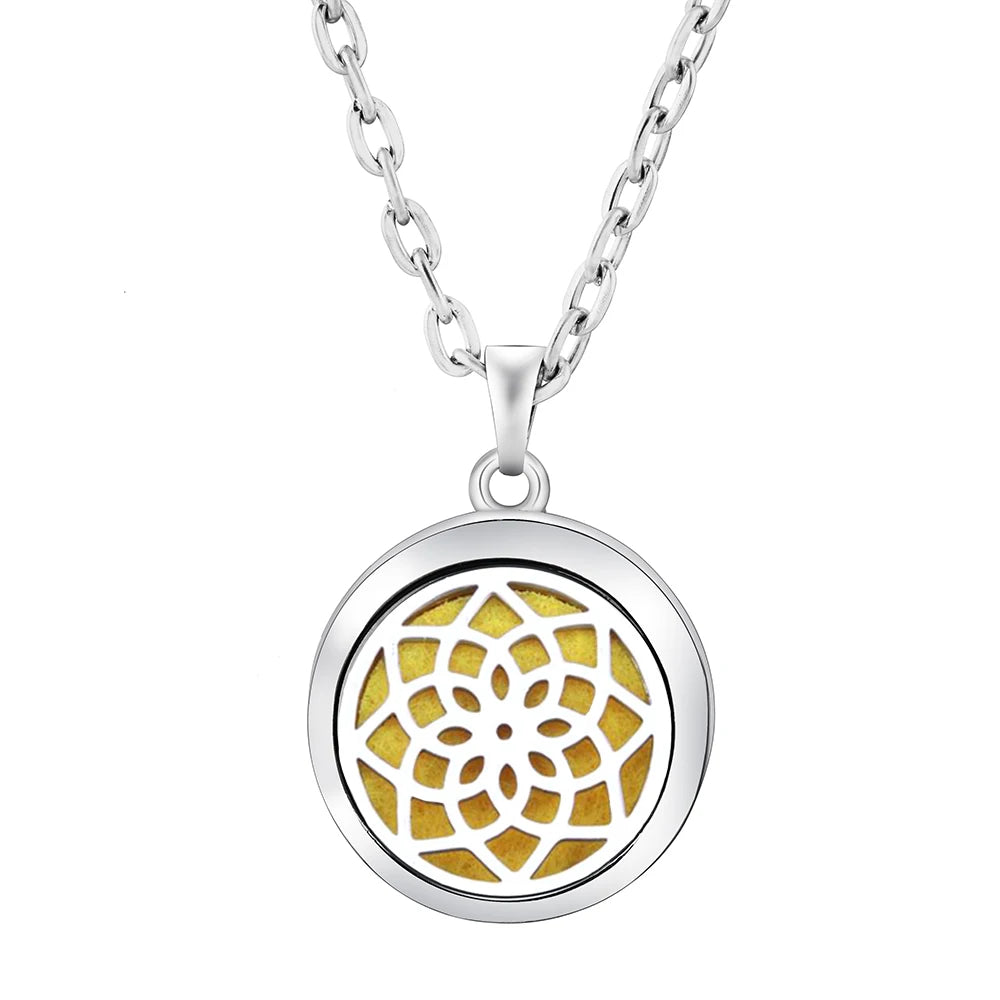 Tree of Life Aromatherapy Necklace | Stainless Steel Essential Oil Pendant