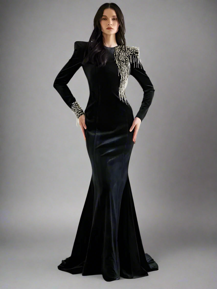 Unique Black Dress – Elegant & Sculpting Designer Fashion