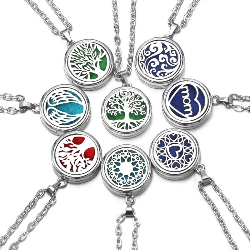 Tree of Life Aromatherapy Necklace | Stainless Steel Essential Oil Pendant