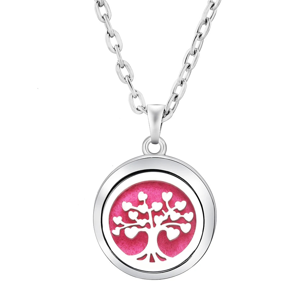 Tree of Life Aromatherapy Necklace | Stainless Steel Essential Oil Pendant