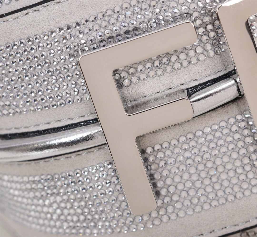 Fendi Roma Crystal Women’s Leather Shoulder Bag – Luxury & Glamour