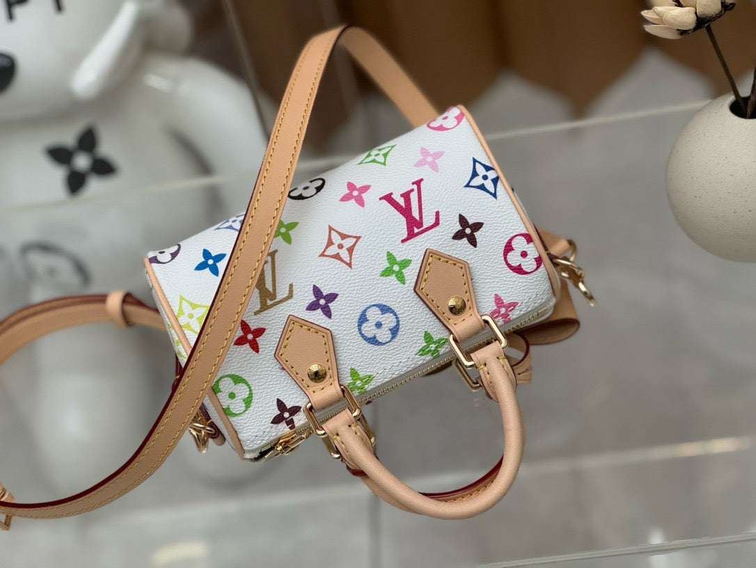 Geantă de umăr din piele pentru femei Louis Vuitton Murakami - Ediție limitată de lux